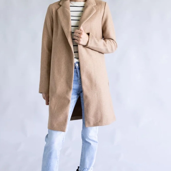 Love Tree Camel Open Front Coat - Picture 4 of 4